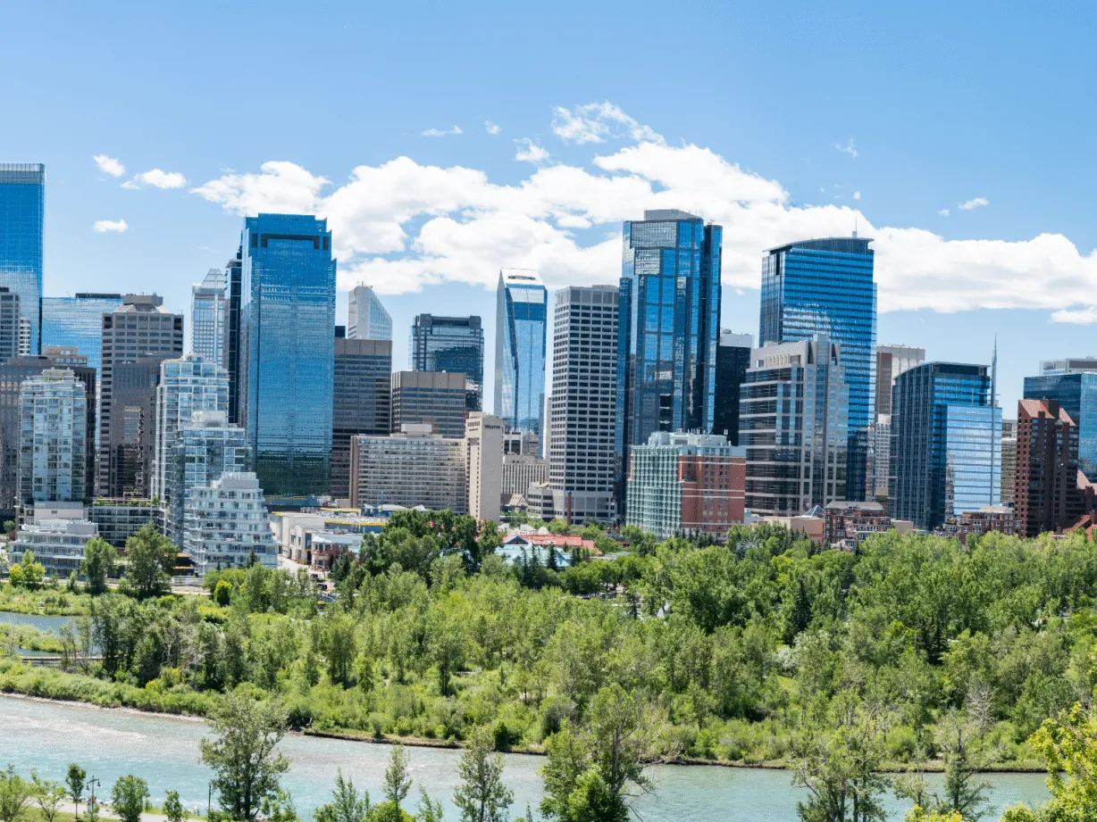 Calgary skyline above the Bow River